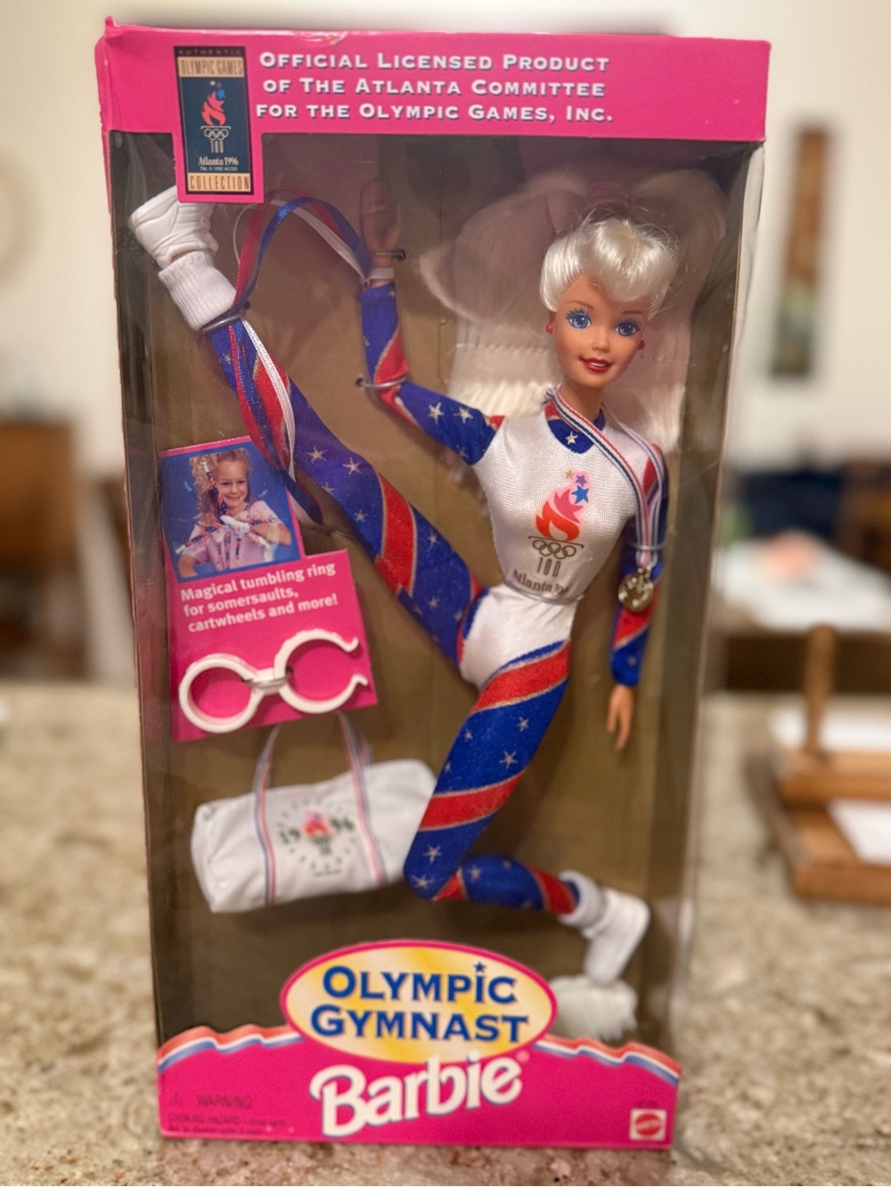 Barbie Olympic Gymnast Doll - Red White Blue